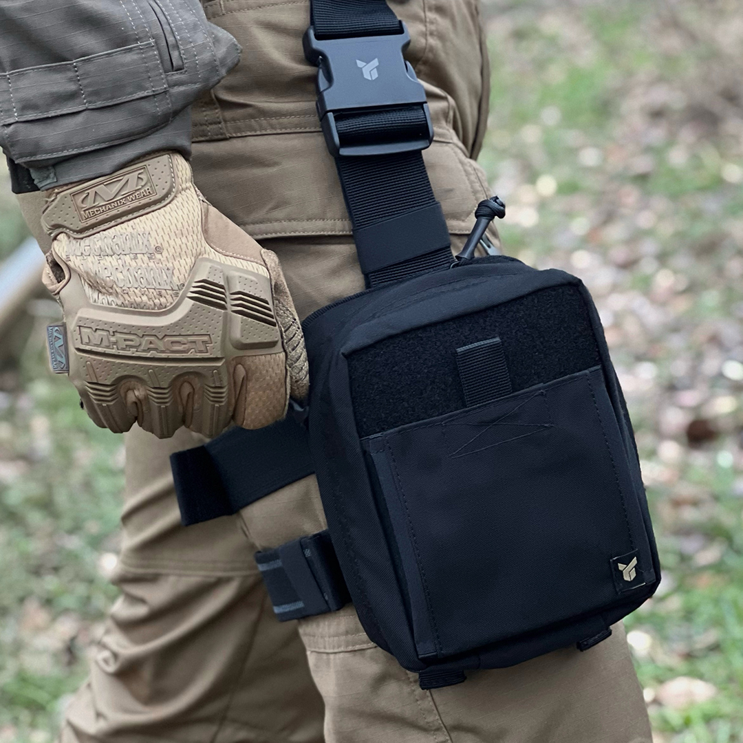 Pouch for a first aid kit &quot;Dnipro&quot; on a platform (attachment for ammunition and hip), PM21, black - photo 5